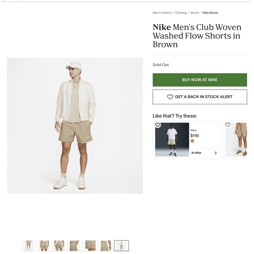 Nike Men's Club Woven Washed Flow Shorts Size Medium